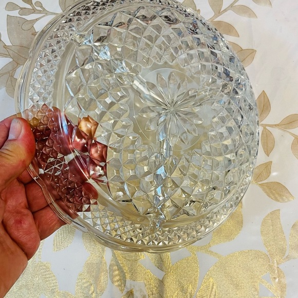 VINTAGE ANCHOR HOCKING WEXFORD CLEAR GLASS 3 SECTION DIVIDED SERVING RELISH DISH - Picture 3 of 3